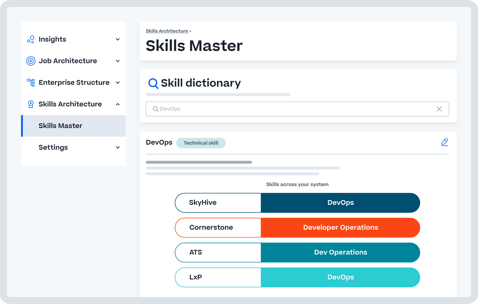 Cornerstone Skills Master製品のスクリーンショット。